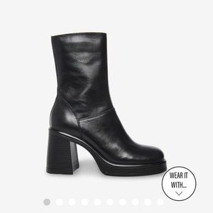 Steve Madden Fantsie Black Leather Boots